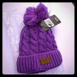 Angela & William Cable Pom Beanie w/ Sherpa Lining